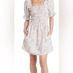 Levi's Women's Verenne Floral Smocked Off The Shoulder Dress Size Medium